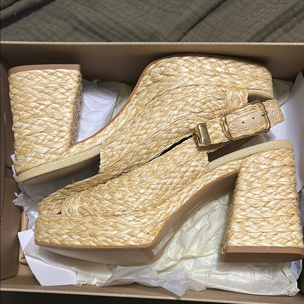 Dolce Vita Tan Espadrilles with Woven Jute Sole